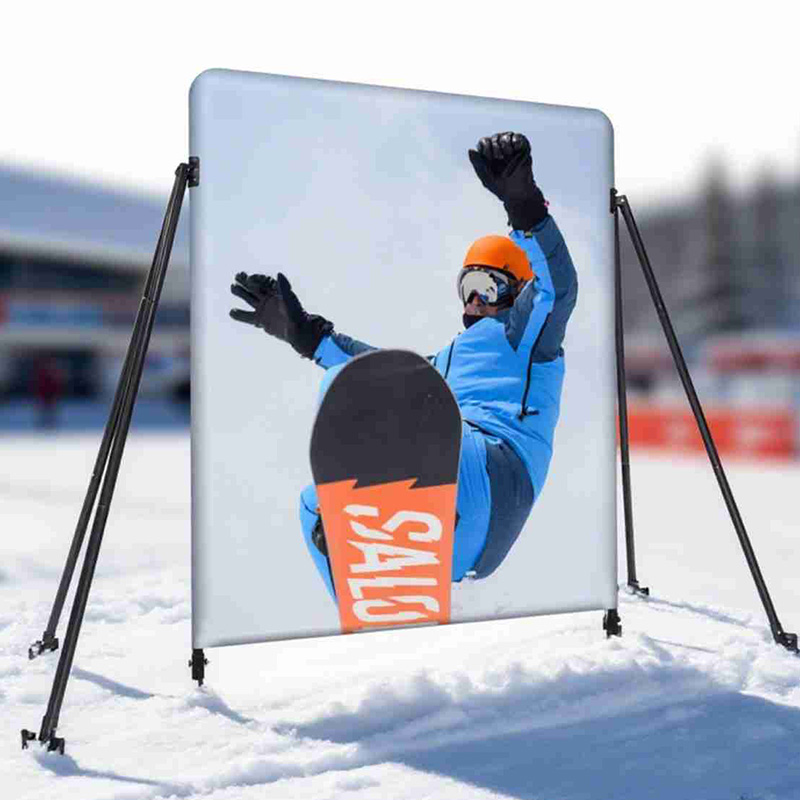 Outdoor tekstilna stena PRO - primer uporabe na snegu