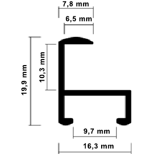 Aluminijasti profili za okvirjanje AL771 - Dimenzije.