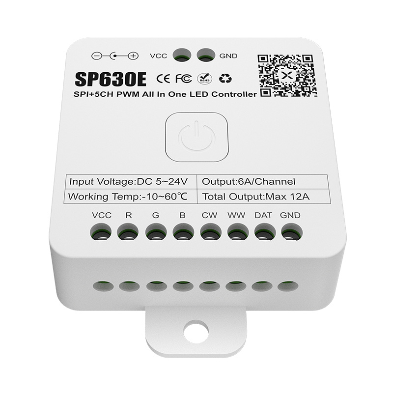 JL200-CT5+SPI LED RGBW+CCT+ Digital (WS2811) kontroler, Bluetooth + aplikacija, univerzalni 5-24V