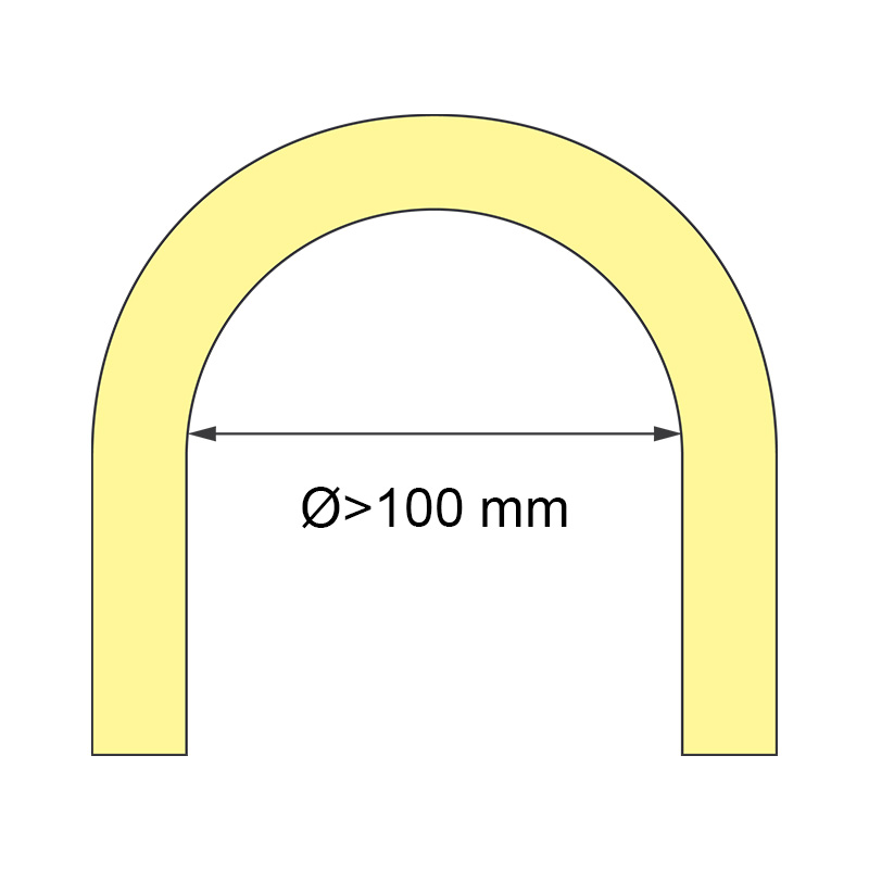 Neon LED trakovi AW-D13 360° WP-480-W - najmanjši premer upogibanja