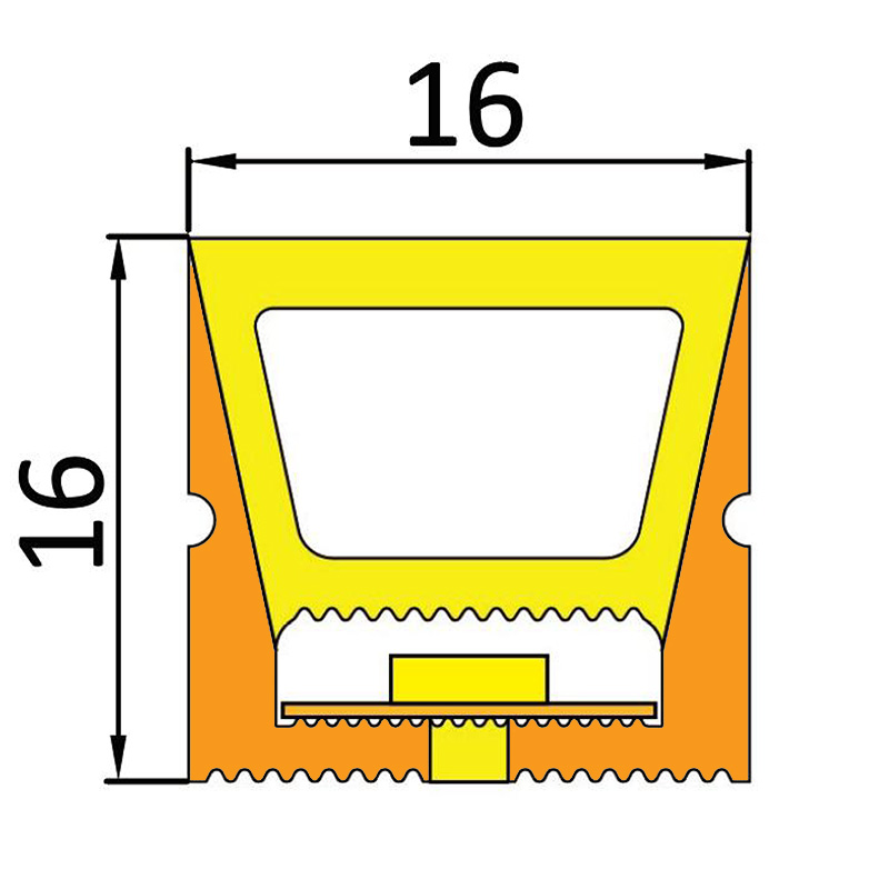 Neon LED trakovi MN-1616 TopFlex WP-140 - dimenzije